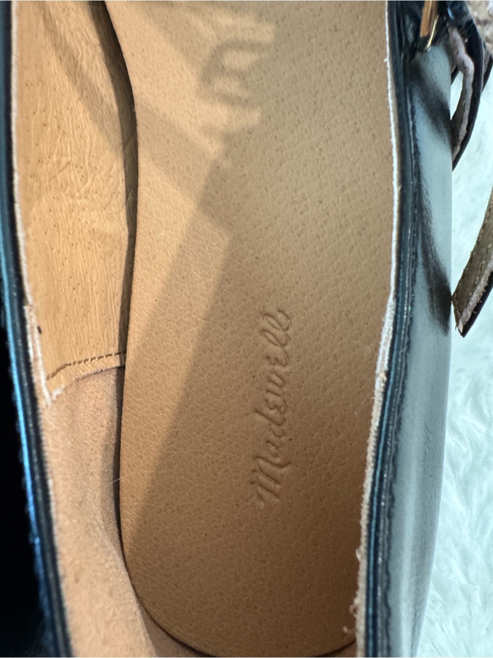 New! Madewell The Greta Double-Strap Ballet Flat in Leather True Black 7 - Picture 10 of 10